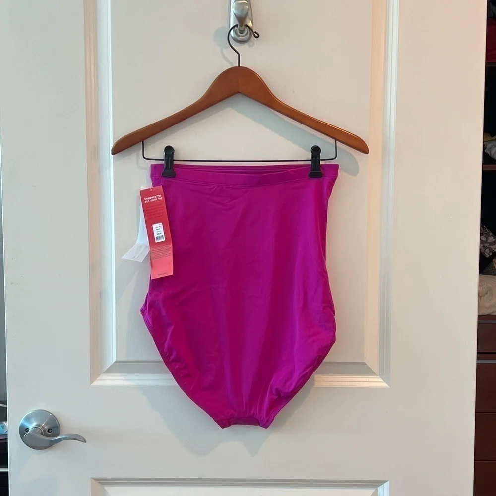 SPANX Core High Rise Shaping FullCoverage Swim Bottoms Shapewear In Berry NWT